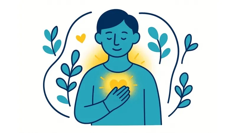 پسری که دستش روی قلبش است- پذیرش خود